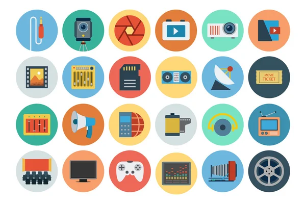 Multimedia Flat Icons 6 — Stock Vector