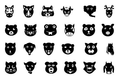 Animal Faces Vector Icons 2