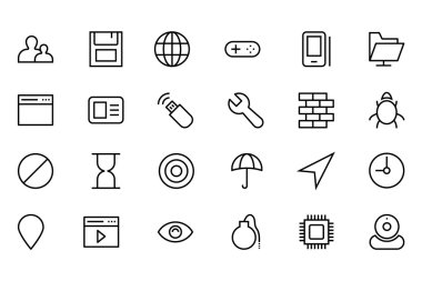 Internet Vector Line Icons 3 clipart
