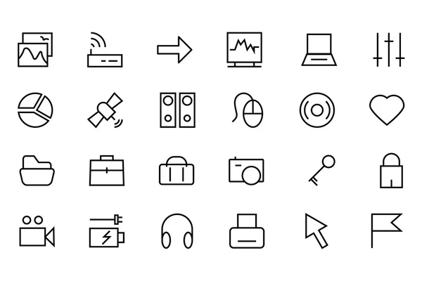 Iconos de línea vectorial de Internet 2 — Vector de stock