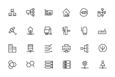 Network and Sharing Vector Outline Icons 3