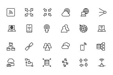 Network and Sharing Vector Outline Icons 4