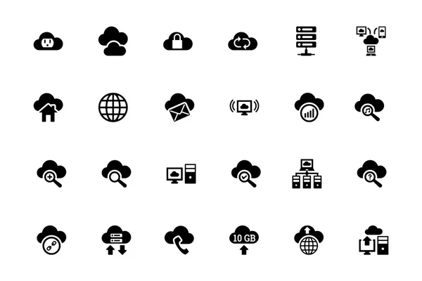 Ícones de vetor de computação em nuvem 2 — Vetor de Stock