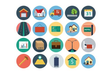 Flat Real Estate Vector Icons 4 clipart