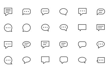 Chat Messages Line Vector Icons 1 clipart