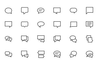 Chat Messages Line Vector Icons 2 clipart