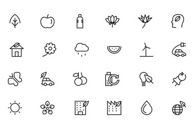 Nature and Ecology Line Vector Icons 1