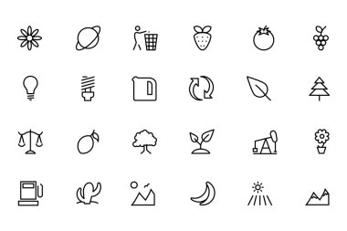 Nature and Ecology Line Vector Icons 2 clipart