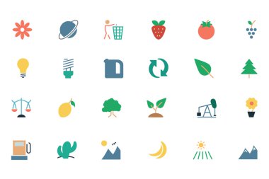Nature and Ecology Colored Icons 2 clipart
