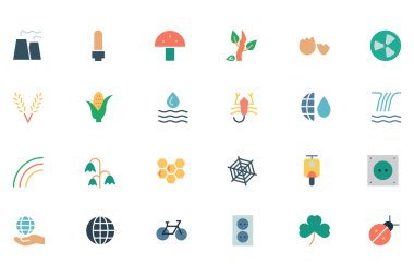 Nature and Ecology Colored Icons 4 clipart