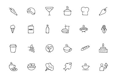 Food Hand Drawn Outline Vector Icons 2