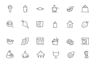 Food Hand Drawn Outline Vector Icons 8 clipart