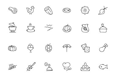 Food Hand Drawn Outline Vector Icons 7