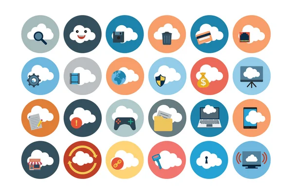 Cloud Computing Flat Vector Icons 2 — 스톡 벡터