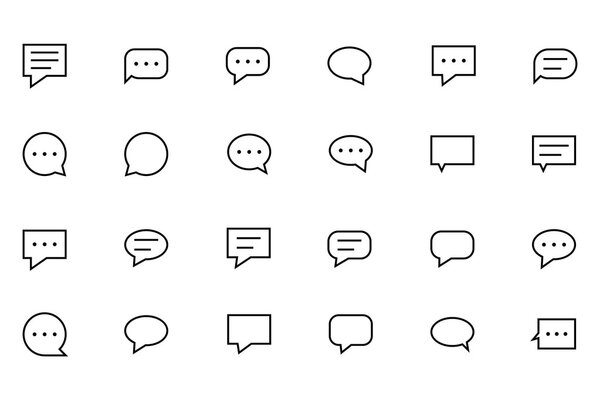 Chat Messages Line Vector Icons 1