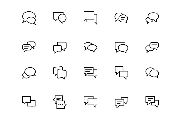 Chat Messages Line Vector Icons 3 — 图库矢量图片