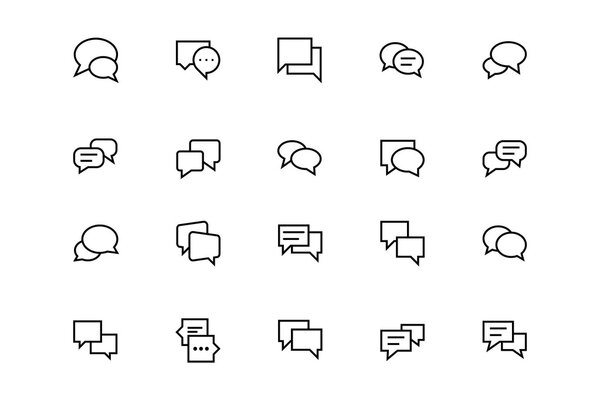 Chat Messages Line Vector Icons 3
