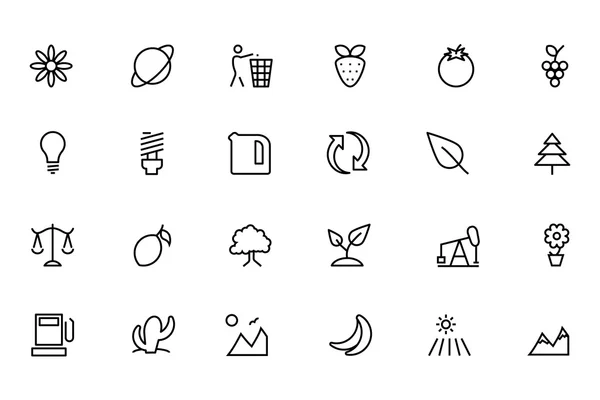 Nature and Ecology Line Vector Icons 2 — Διανυσματικό Αρχείο