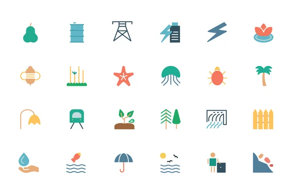 Nature and Ecology Colored Icons 5 — Stockvector