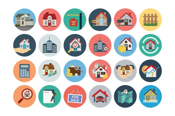Flat Real Estate Vector Icons 1 — Wektor stockowy