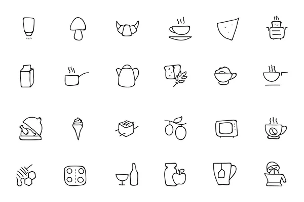 Food Hand Drawn Outline Vector Icons 9 — ストックベクタ