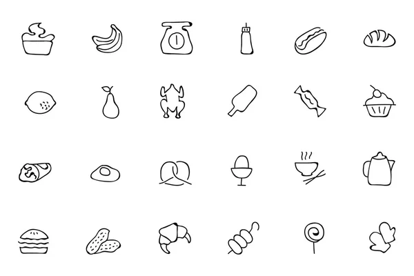 Food Hand Drawn Outline Vector Icons 6 — 스톡 벡터