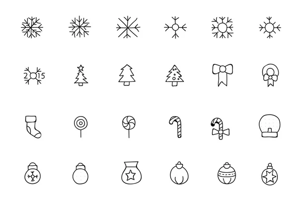 Weihnachten handgezeichnete Vektor-Symbole 1 — Stockvektor