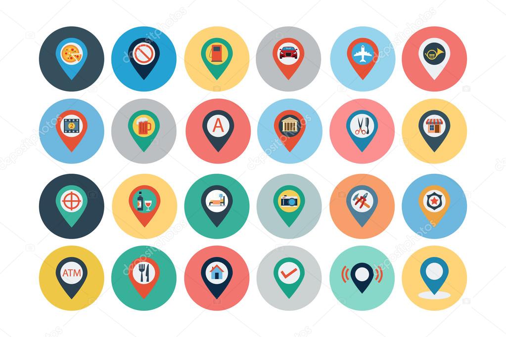 Maps and Navigation Flat Icons 3