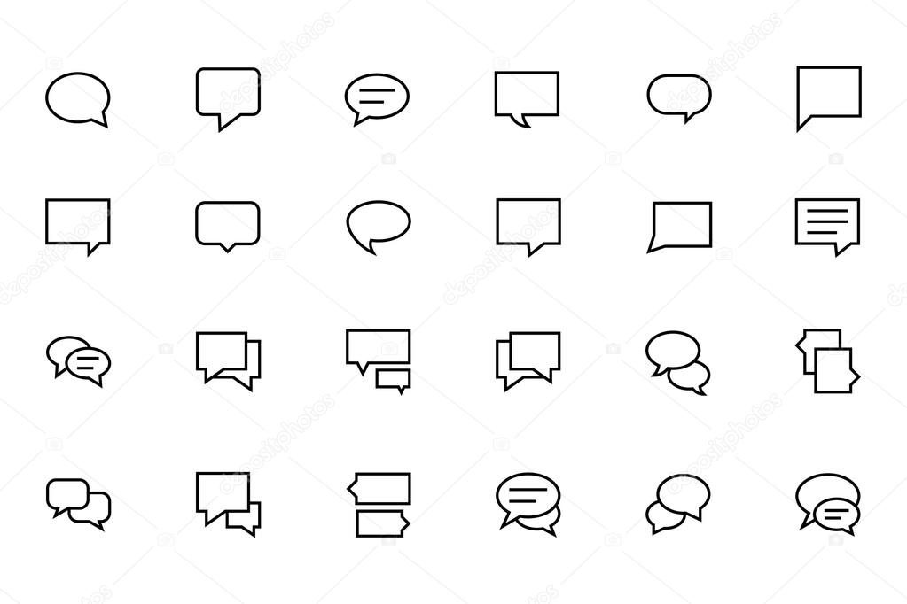 Chat Messages Line Vector Icons 2