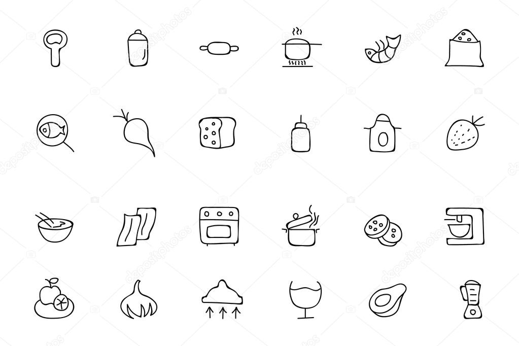 Food Hand Drawn Outline Vector Icons 8