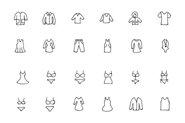 Clothes Hand Drawn Doodle Icons 1
