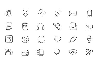 Communication Hand Drawn Vector Icons 1 clipart