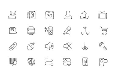 Communication Hand Drawn Vector Icons 2