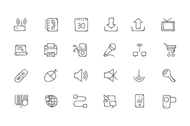 Communication Hand Drawn Vector Icons 2 clipart