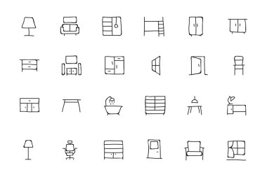 Furniture Hand Drawn Vector Icons 2