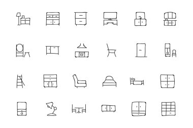 Furniture Hand Drawn Vector Icons 3