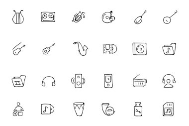 Music Hand Drawn Doodle Icons 3