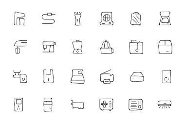 Electronics Hand Drawn Doodle Icons 4