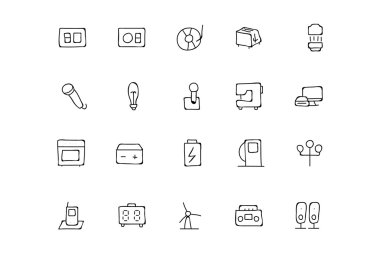 Electronics Hand Drawn Doodle Icons 6