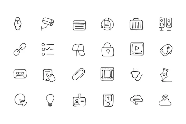 Communication Hand Drawn Vector Icons 3 — Stok Vektör