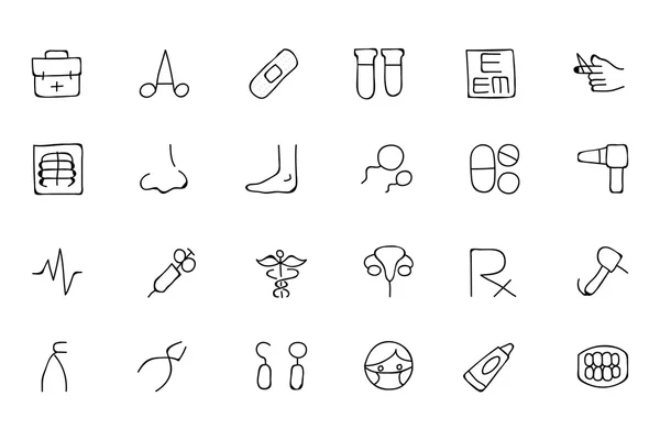 Medical Hand Drawn Vector Icons 4 — Stok Vektör