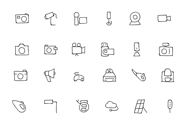 Electronics Hand Drawn Doodle Icons 5 — Stok Vektör