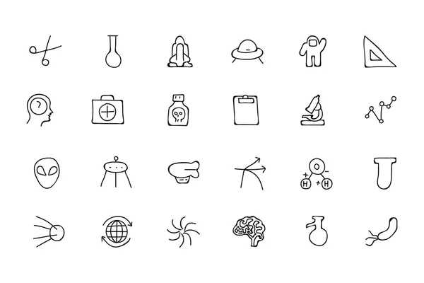 Science Hand Drawn Doodle Icons 4 — Stockový vektor