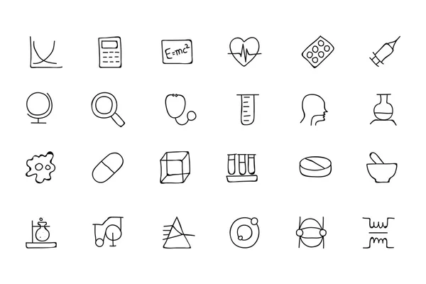 Science Hand Drawn Doodle Icons 2 — Stock vektor