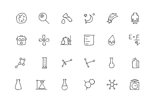 Ciencia dibujado a mano Doodle iconos 5 — Archivo Imágenes Vectoriales