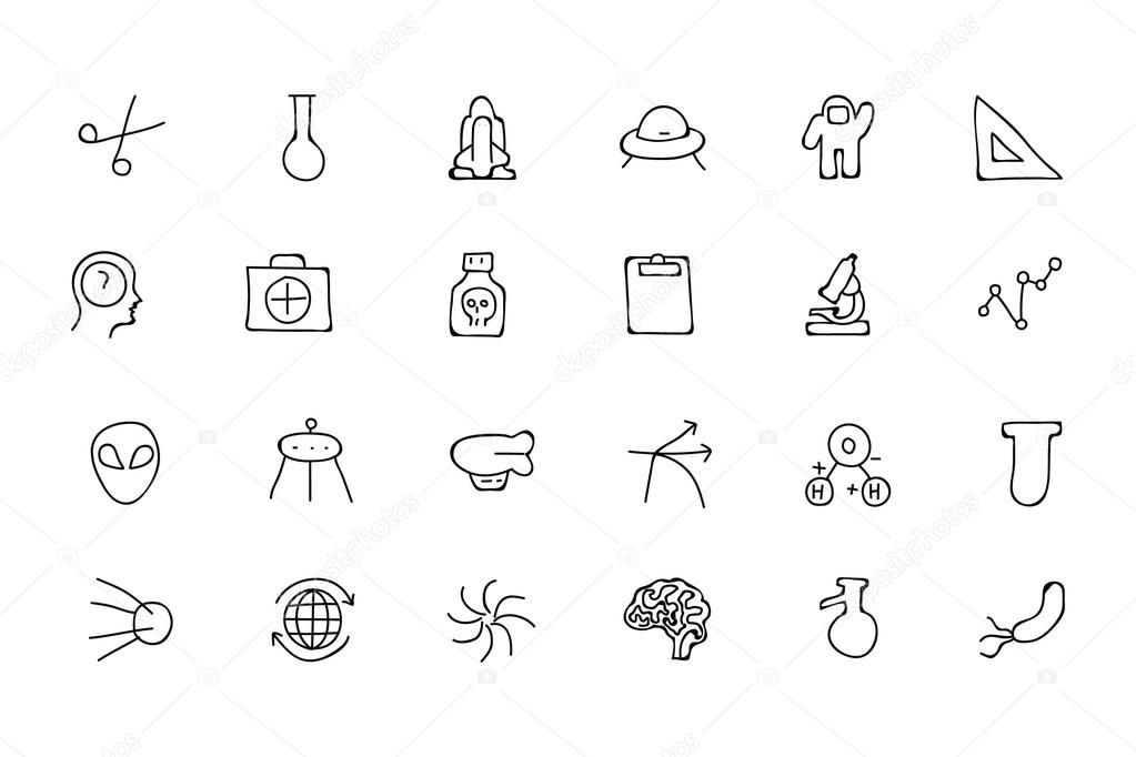 Science Hand Drawn Doodle Icons 4
