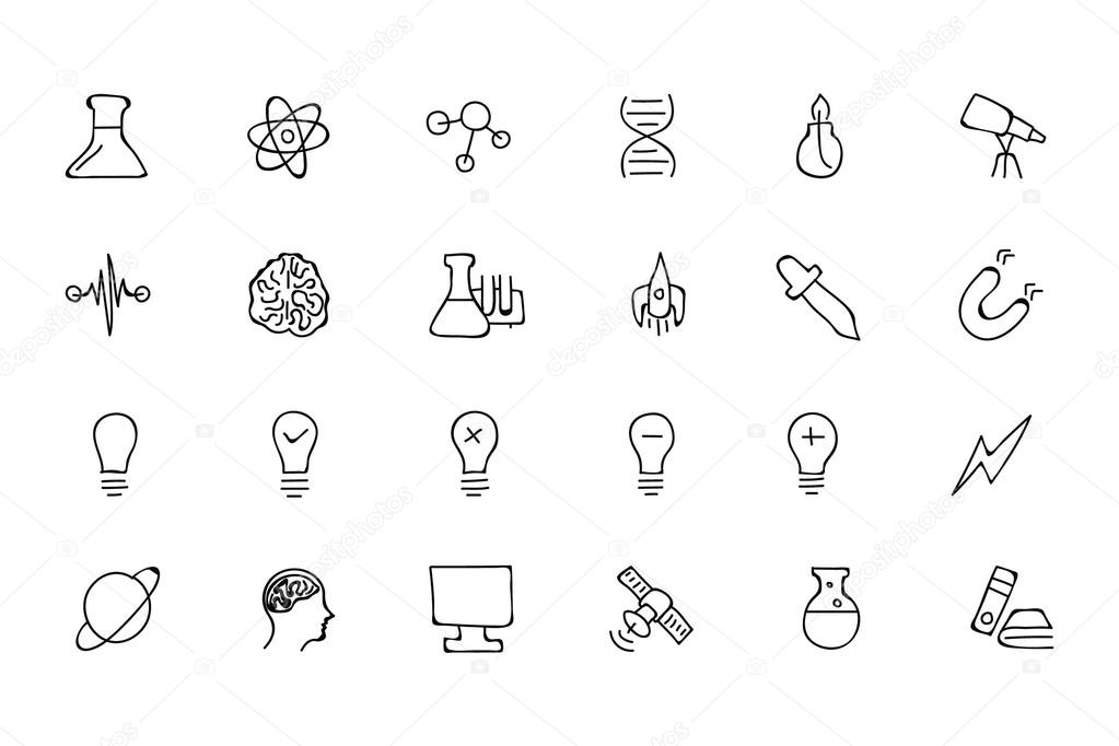 Science Hand Drawn Doodle Icons 1