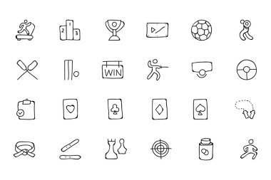 Sports Hand Drawn Doodle Icons 4