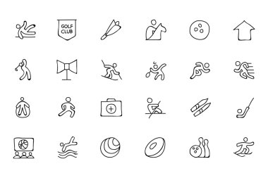 Sports Hand Drawn Doodle Icons 7 clipart