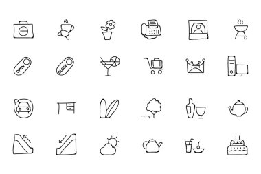 Hotel and Restaurant Doodle Icons 4